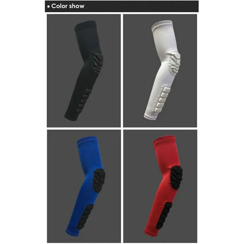 Gym Sports Arm Warmers Basketball Sleeves Honeycomb Anti-collision Non-slip Compression Elbow Pads Protector