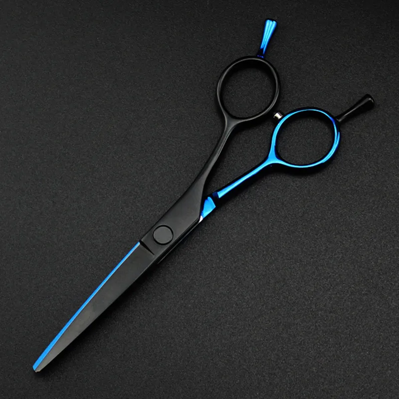 professional Japan 440c 5.5 '' blue&black hair cutting scissors haircut thinning barber haircutting shears Hairdresser scissors