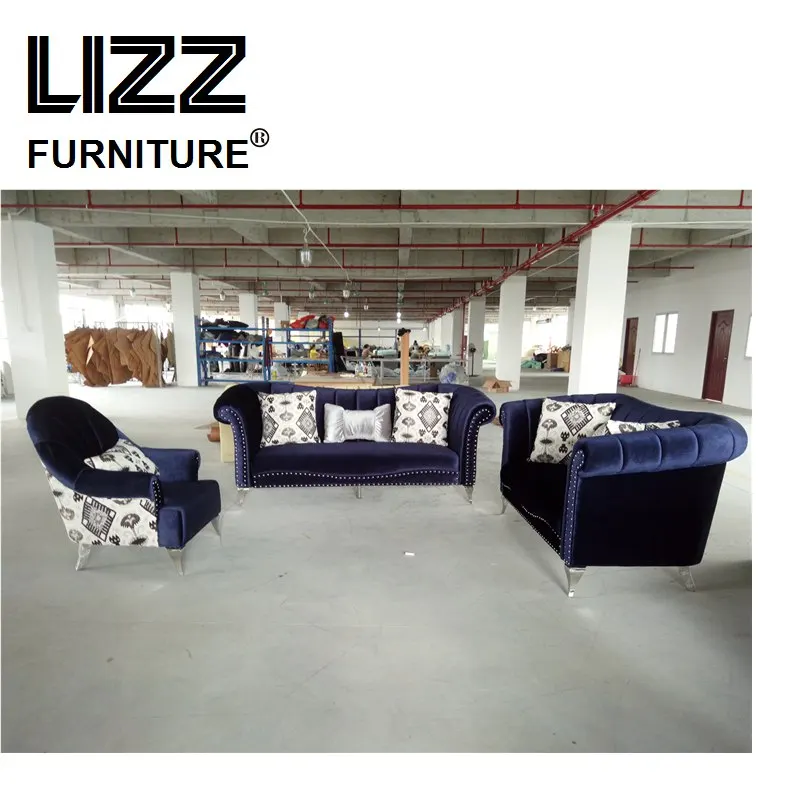 

2018 Modern Divani Living room furniture sectional velvet sofa American Fabric Sofa bed Armchair room