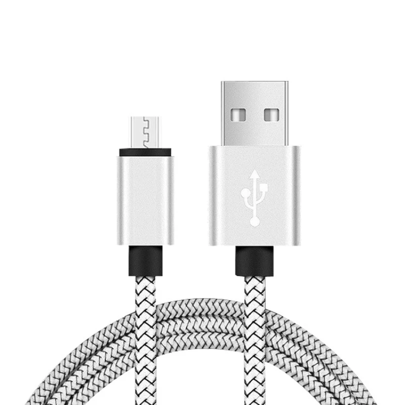 Нейлоновый плетеный кабель Micro USB для синхронизации данных usb-кабель для зарядки samsung HTC, Huawei, Xiaomi Android кабели быстрой зарядки - Цвет: Слоновая кость