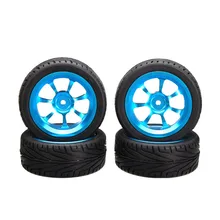 4 Unids Una aleación de Metal Bordes y Neumáticos Ruedas de Coche Del RC Para 1/18 WLtoys A949 A959 A969 A979 K929 A979-B A959-B Coche de Control Remoto partes