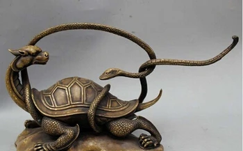

Copper Brass CHINESE crafts Asian 14 "Pure de Bronze Cobra Sorte tartaruga
