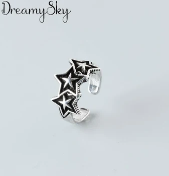 

Bohemian Fashion 925 Sterling Silver Star Large Antique Rings For Women Girls Big Finger Ring Bridal Jewelry joyas de plata
