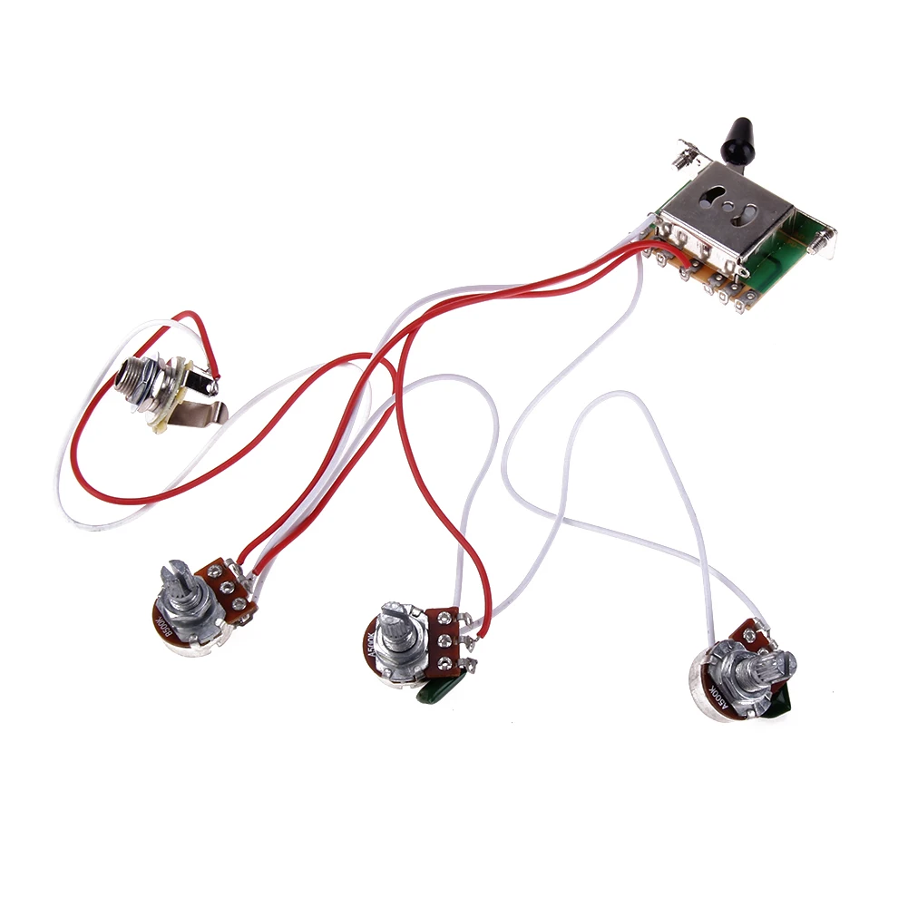 New Guitar Wiring Harness Pickup 1v2t 5 Way Switch 500k Pots For