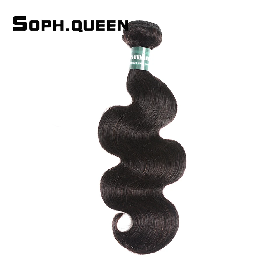 Соф queen hair бразильский плетение волос на теле волна Связки 100% Remy натуральные волосы Связки можно купить с закрытием двойной уток