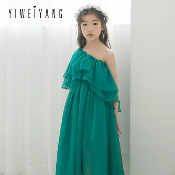 

Summer New Kids'Dress A Strapless Gauze Dress Girls Sweet Lovely Beach Dress One Word Collar Princess Dress Girls Party Dress
