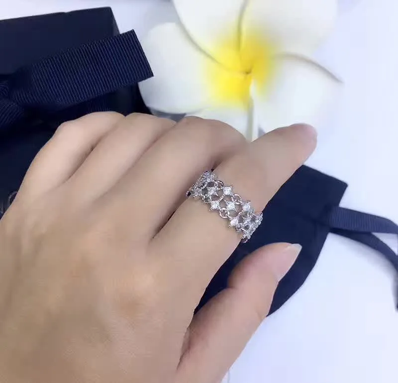 

All Zircon multilayer Starry Soft Star Ring Famous Handmade Full Zirconia 925 Sterling Silver Monaco Fashion Women rings Jewelry