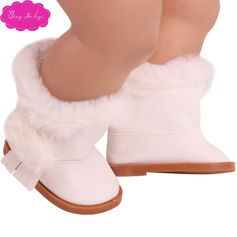 Обувь для кукол, милые зимние плюшевые сапоги 3 цветов, детские игрушки, подходит для американских 18 дюймовых кукол для девочек и 43 см, куклы для малышей g207