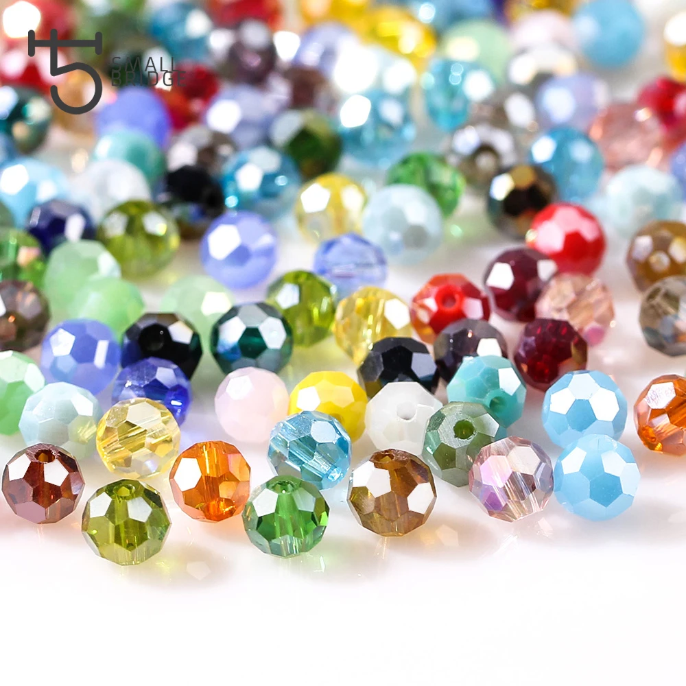 Wholesale 50/100Pcs Czech Crystal Rhinestone Glass Round Loose Spacer Beads 8mm