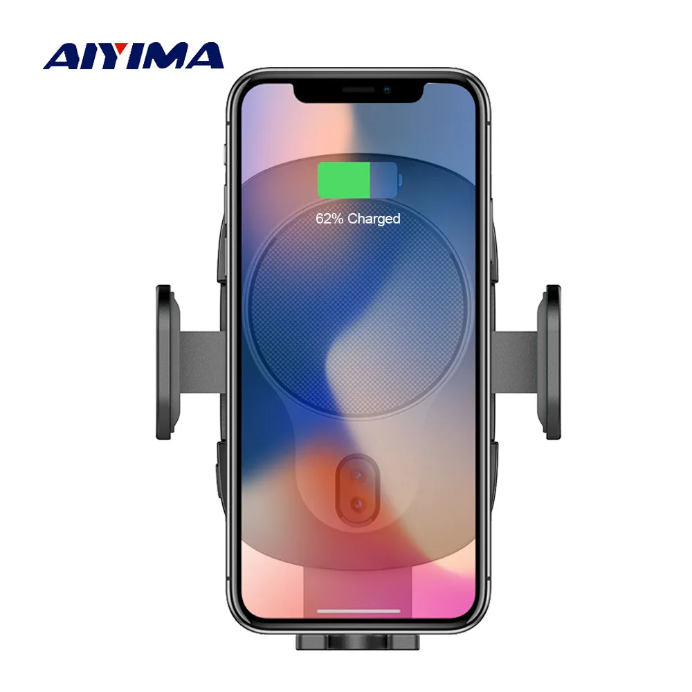 AIYIMA Qi Wireless Charger For iPhone XS Max X XR 8 Automatic Induction Car Phone Holder Fast Charging For Samsung Note 9 S9 S8