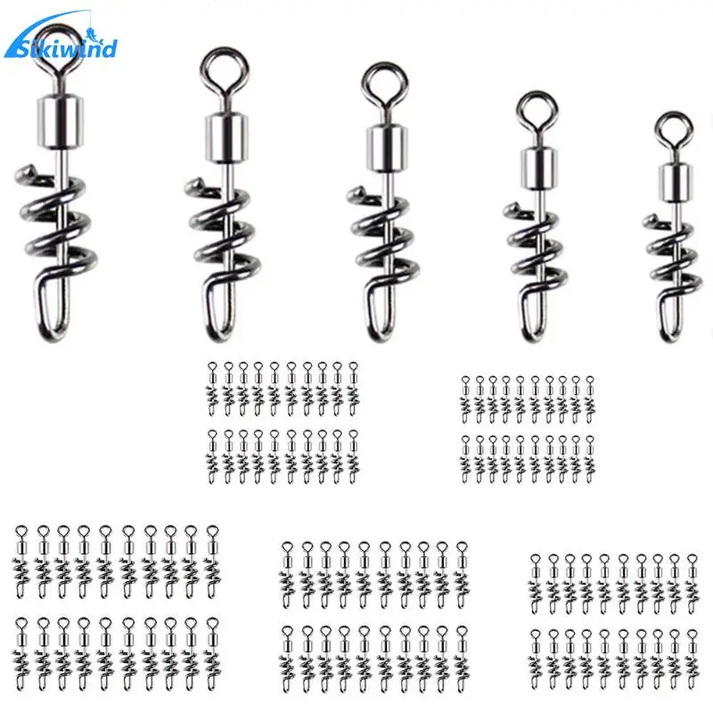 

20pcs Fishing Barrel Bearing Swivels Stainless Steel Solid 8 Ring Connectors Lures Connector Pin Bearing Rolling Swivel
