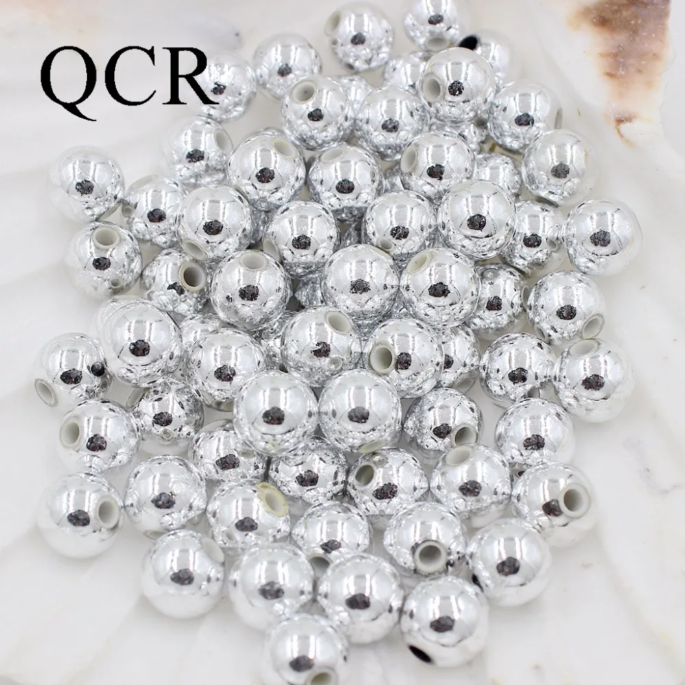 

Free Shipping Pick Size 4.6.8.10mm ABS Color Silver Color Imitation Pearl Beads Round Loose Beads Fit DIY Bracelet Making