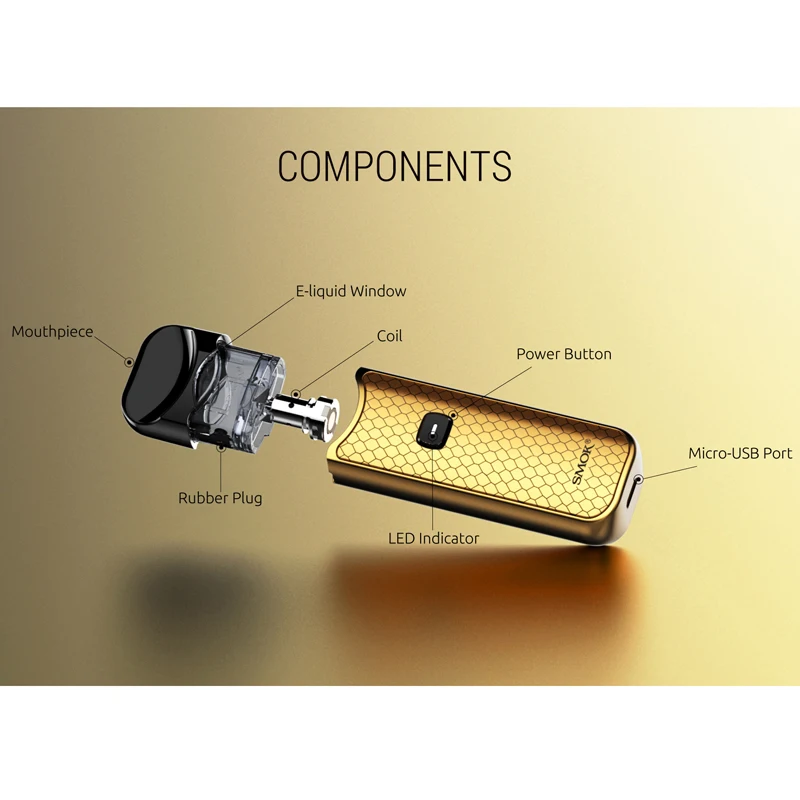 Pod Vape Smok Nord Kit 1100 мАч и 3 мл картридж подходит для nord mesh/mesh MTL coil электронная сигарета