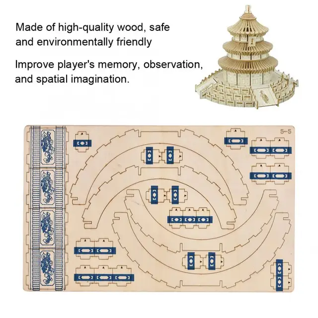 Popular Brain-Building 3D Wooden Beijing Temple of Heaven Model Construction Manual DIY for kids Educational Toys For Kids 5