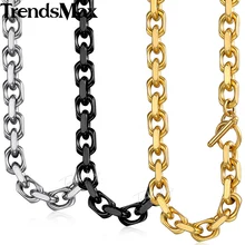 Trendsmax – collier à maillons de câble en acier inoxydable pour hommes, 9mm, 55cm 60cm, bijoux cadeaux de fête, KNM53