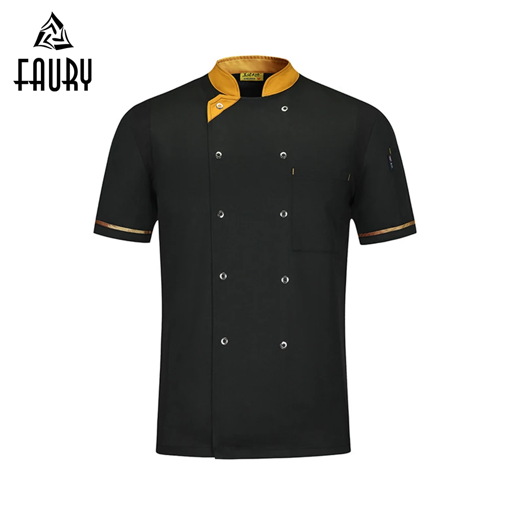 2019 новый шеф-повар куртка с коротким рукавом Для мужчин шеф-повар рубашка повара форма офицантки Для мужчин Кухня одежда костюмы Еда Услуги