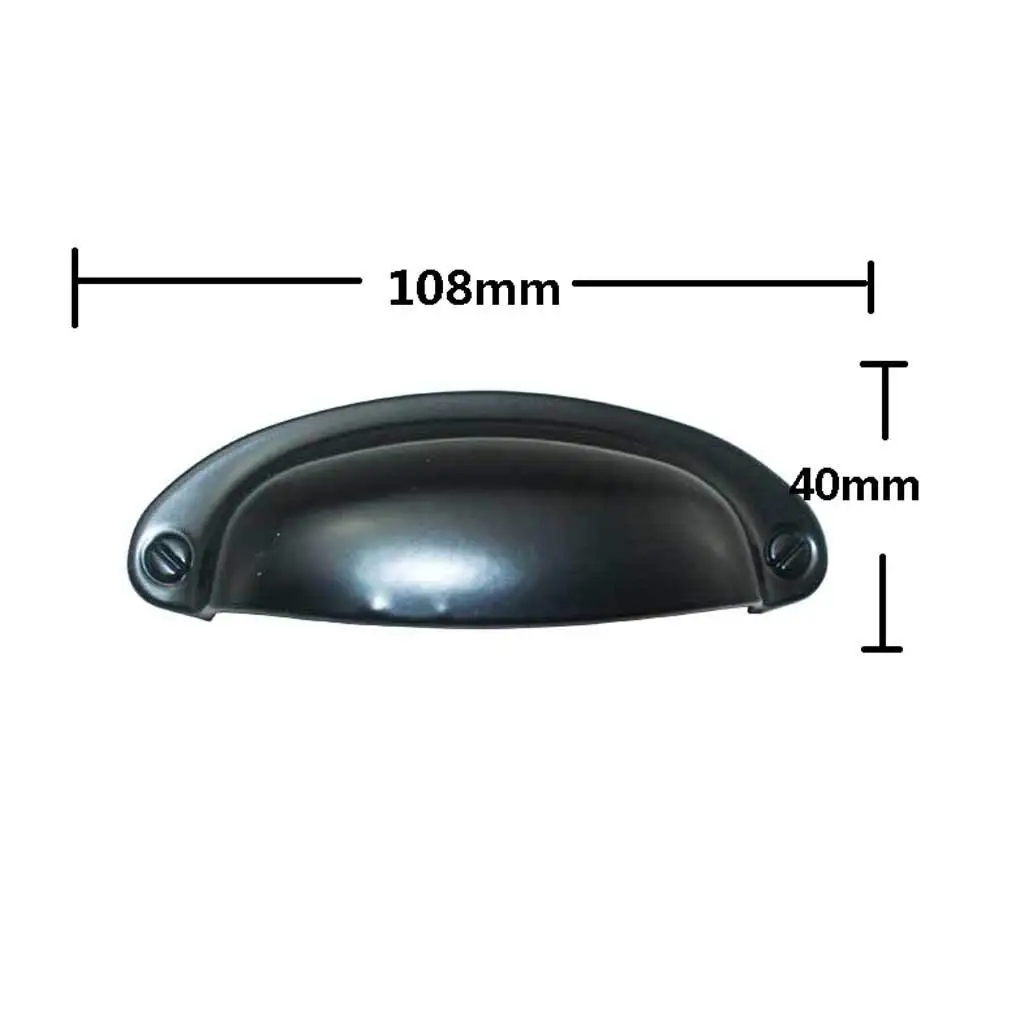 

6pcs Black Shell zinc alloy Handle Door Cabinet Drawer Closet Cabinet Button Cash Drawer Traction + 12 pcs Screw-108x40mm