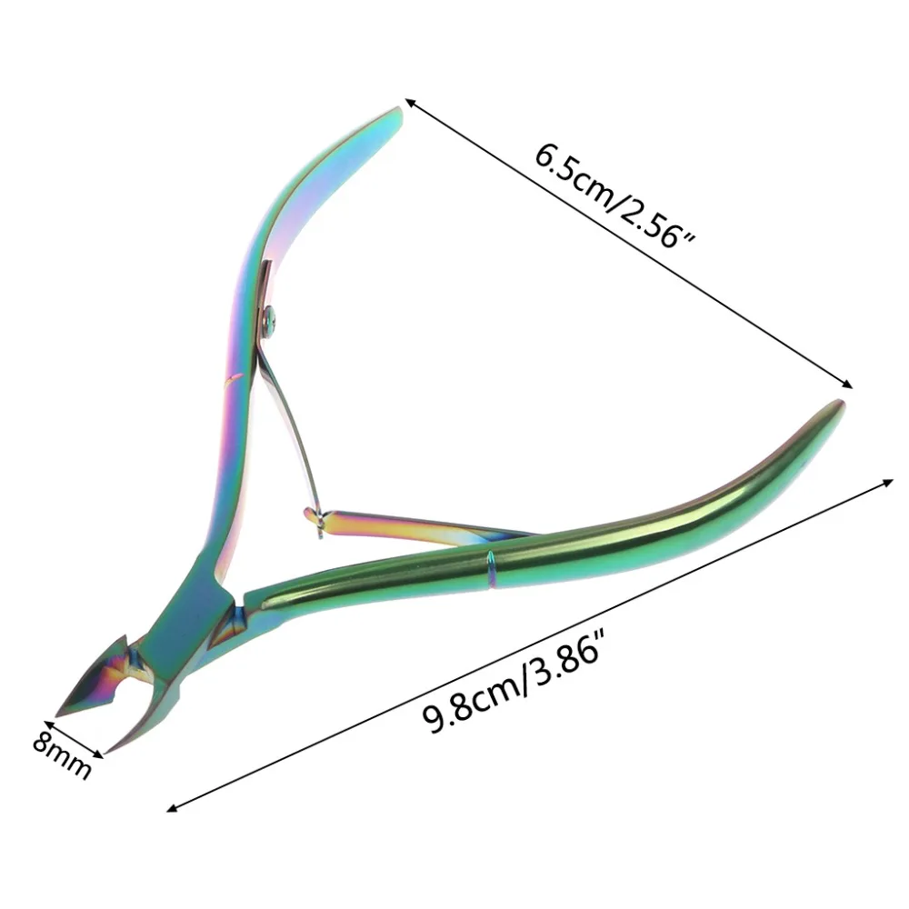 Радужное средство для удаления кутикулы с омертвевшей кожей, толкатель для стрижки, высокое качество, ножницы из нержавеющей стали, инструмент 9,8x6,5x0,8 см, портативный