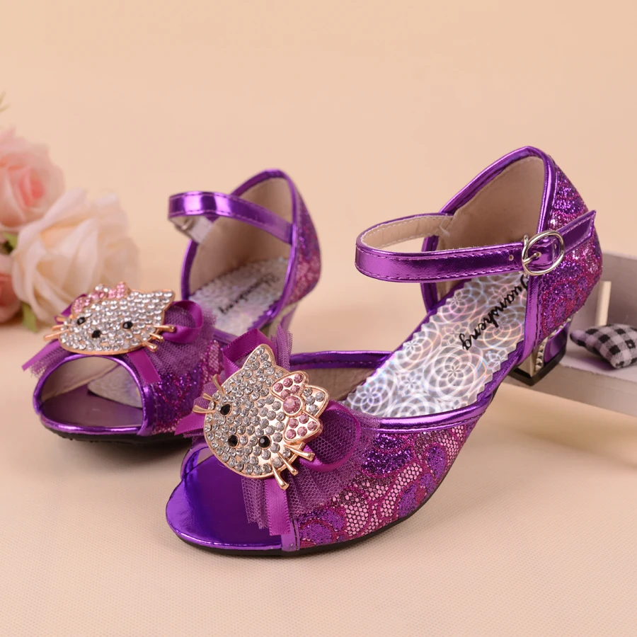 purple high heels for kids