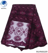 BEAUTIFICAL embroidered net lace stones french lace fabric white high quality lace 2019 for wedding free shipping ML4N661