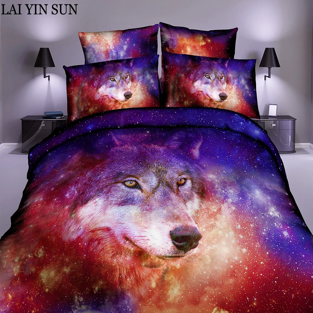 Lai Yin Sun Duvet cover Pillow cases 2/3pcs Set Bed Sheet Set with Many Latest Design Sugar Skull 3d Bedding Set Starry Wolf Lai Yin Sun Duvet cover Pillow cases 2/3pcs Set Bed Sheet Set with Many Latest Design Sugar Skull 3d Bedding Set Starry Wolf