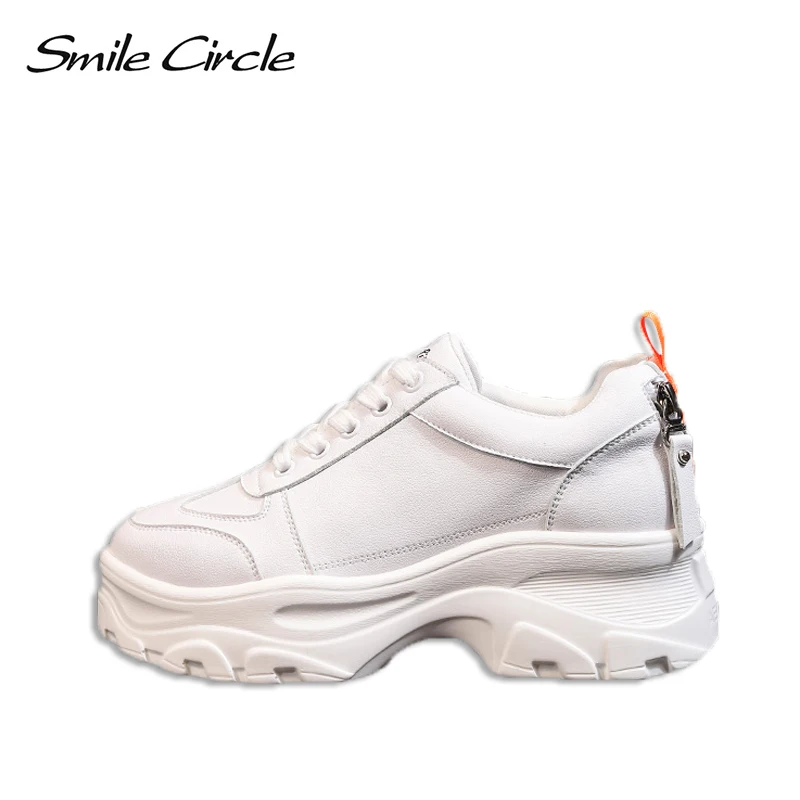 

Smile Circle Women for Sneakers Platform Casual shoes Women Outdoor Cozy Thick bottom white High-top Ladies shoes 2019 Spring