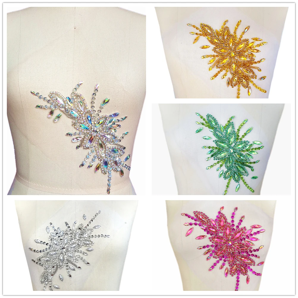 GODDESS Gift Pink 16x28cm Sew-on Rhinestones Crystal Sequin