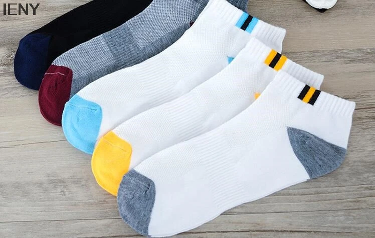 

IENY Fashion Casual Breathable Men Short Socks Hot Summer Men's Sports Boat Socks Sweat