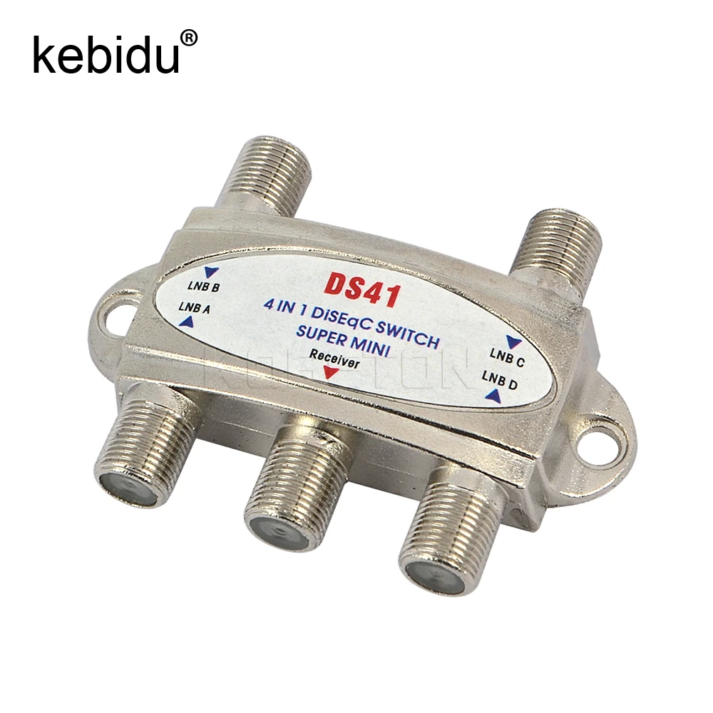 

Kebidu 4 in 1 DS-41 4x1 DiSEqC Switch Satellites antenna FTA TV LNB Switch For Satellite Receiver