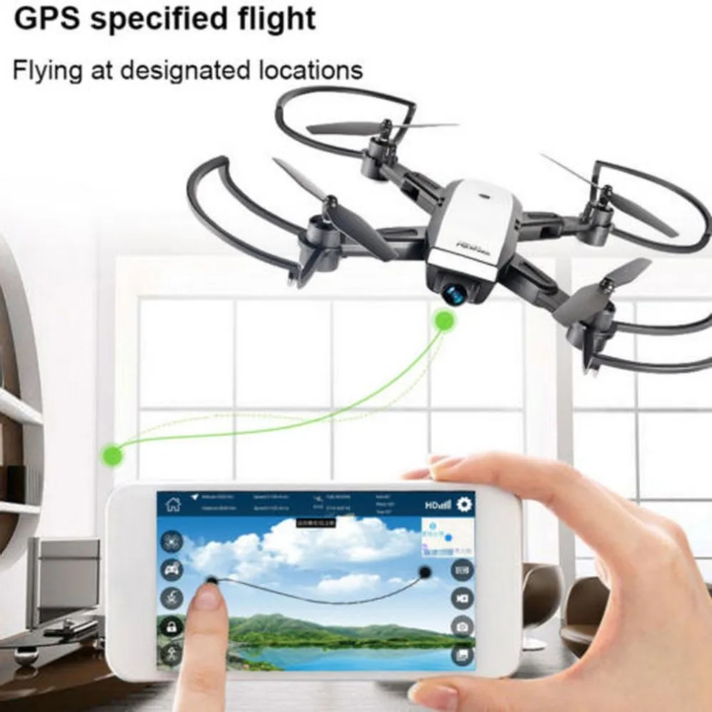 

LH-X28GWF Dual GPS FPV RC Drone Quadcopter with 1080P HD Camera LED light 200m Wifi Control Distance One key return function