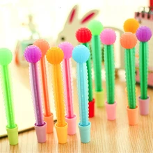 Милая гелевая ручка с кактусами из мультфильма черная 0,38 мм креативная Корейская Канцелярия Kawaii офисные школьные принадлежности для девочек растительные ручки для письма