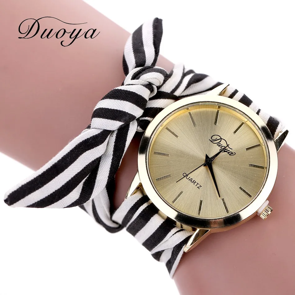 

Relogio feminino 2016 Dress watch Duoya Fashion Women's Wrist Watch Flower Star Bow Wristwatch Scarf Band Party Casual Watch