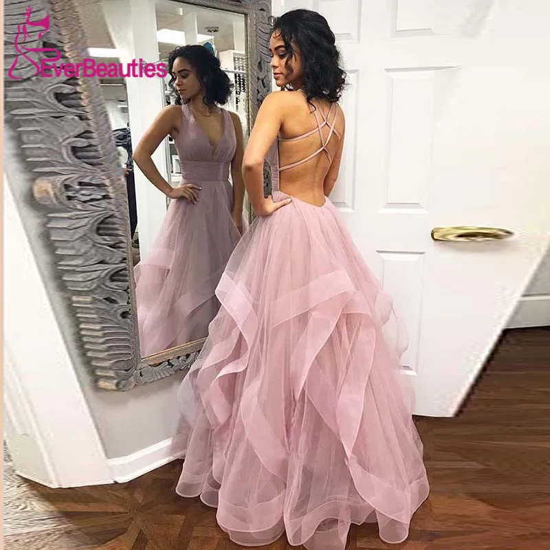 Robe De Soiree Evening Dress Long 2019 Tulle V-Neck Formal Dress Women Party Dresses Backless Evening Gown Abiye Gece Elbisesi Robe De Soiree Evening Dress Long 2019 Tulle V-Neck Formal Dress Women Party Dresses Backless Evening Gown Abiye Gece Elbisesi