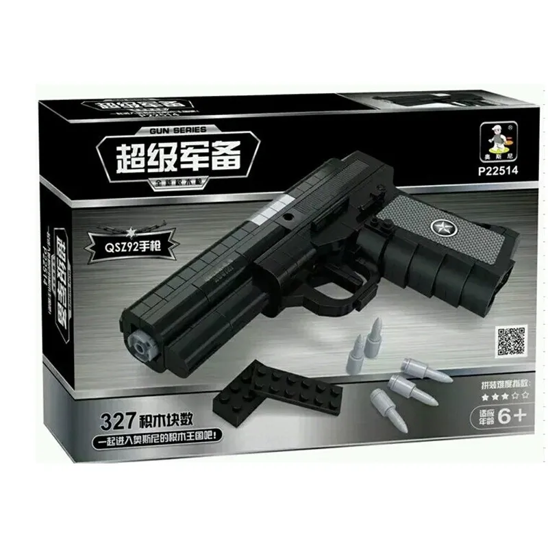 AUSINI 327Pcs Gun SWAT Magnum Revolver Pistol Power GUN Weapon Arms Model Toy Bricks Building Blocks Toys for Children