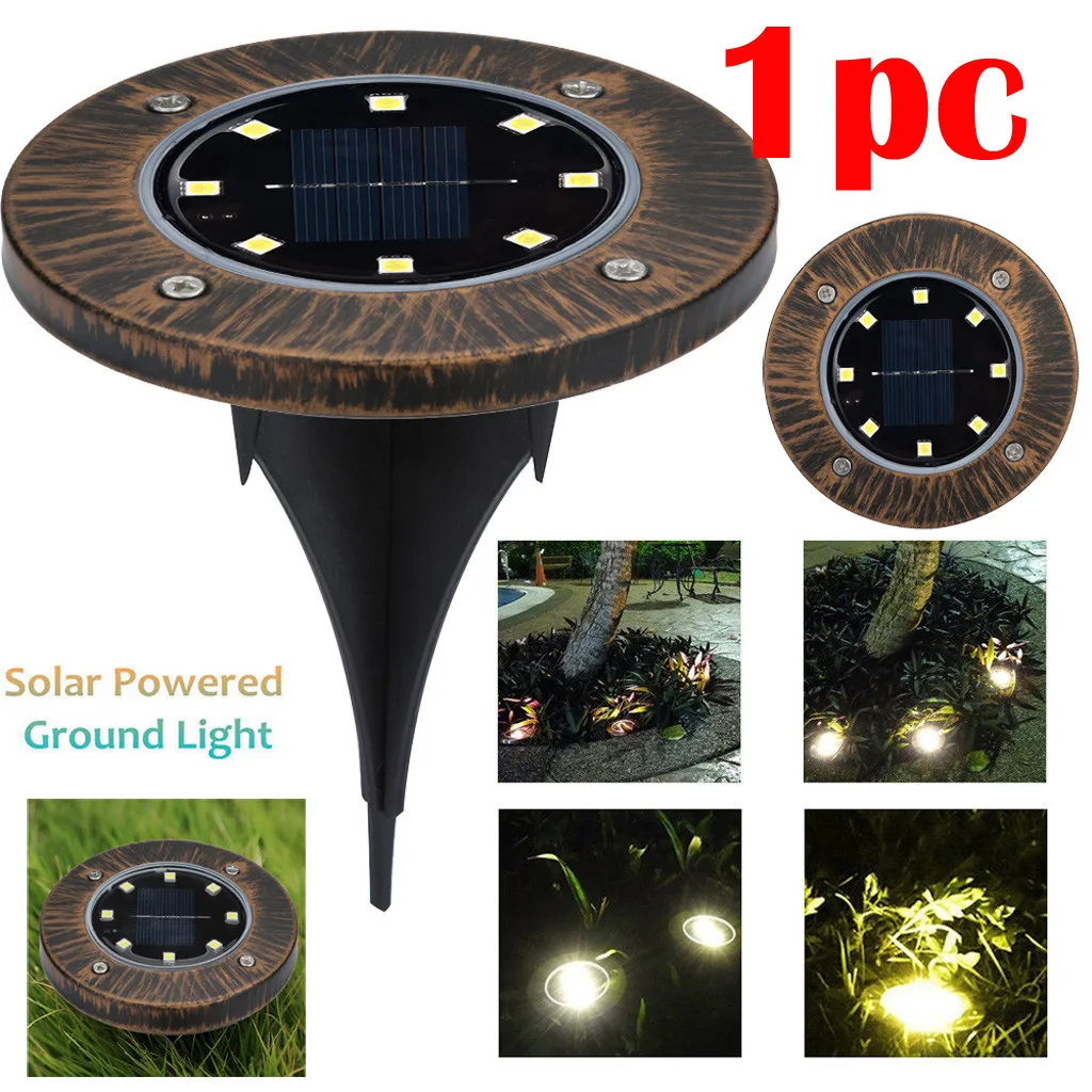 

1PC Mine light Solar LED Outdoor Path Light Spot Lamps Yard Garden Lawn Landscape Waterproof light garden home staircase decorat