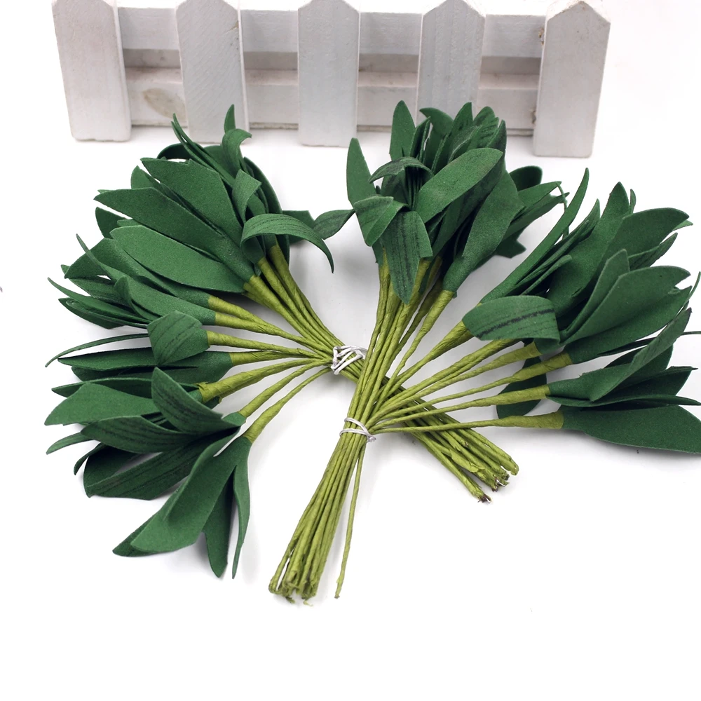 Buy 200Pcs Artificial Green Foam Leaves Bouquet
