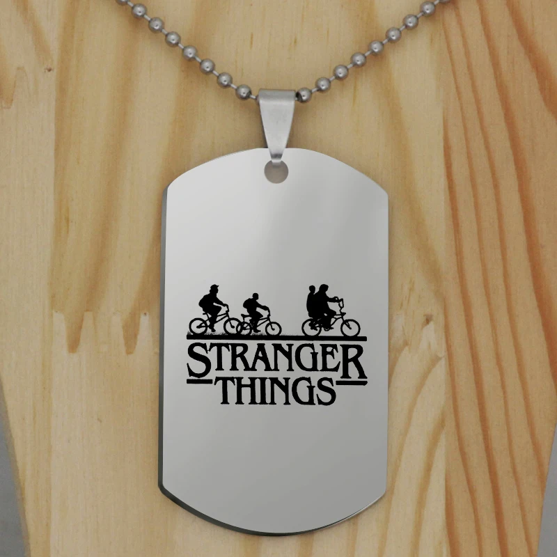 

Ufine Stranger Things Hawkins Necklace Friends Bike Bus pendant stainless steel jewelry Customed words or name necklace N455