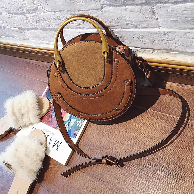 

Ellacey 2018 New Fashion Mini PU Leather Handbag One Shoulder Cross-body Bag Small Round Package Women bag