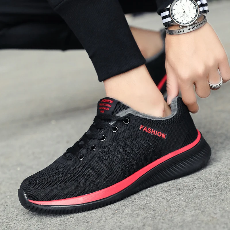 

Running Shoes Men's Winter Brand Warm Shoes Men's Trend Outdoor Sports High Quality Lace-up Walking Shoes Zapatillas Hombre