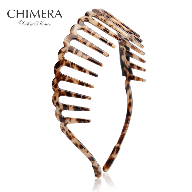 Женский обруч для волос CHIMERA с леопардовым принтом из целлюлозного