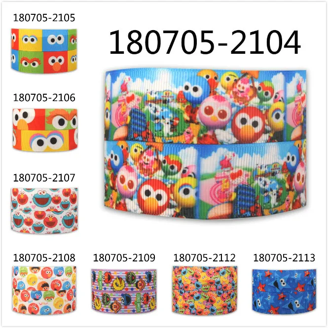

10yards - Different sizes -Sesame street printed Grosgrain ribbon -Cartoon ribbon - Elmo and friends