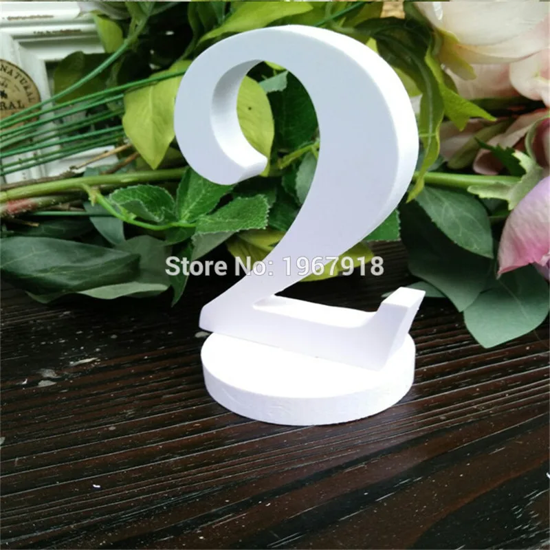 12cm Height White PVC Table Numbers Wedding Table Number Stand Unique Table Decorations Event Party Supplies