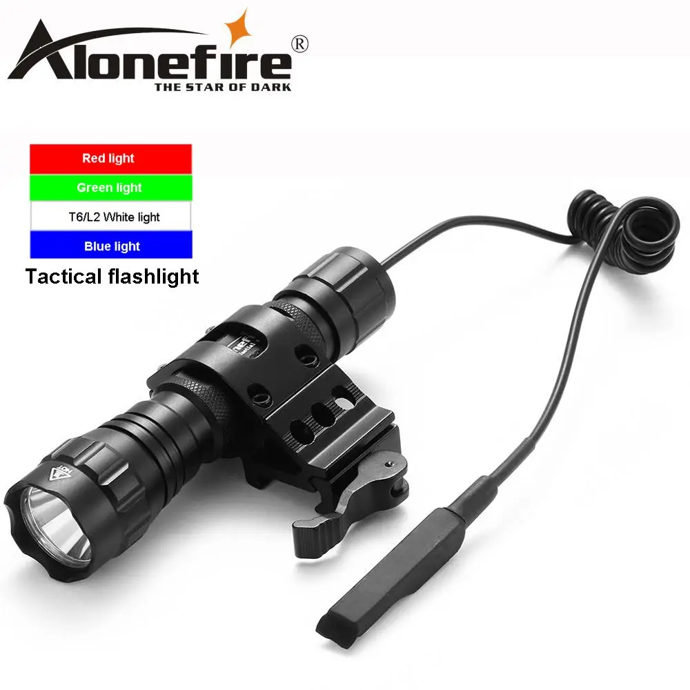 Светодиодный тактический фонарь AloneFire 501Bs белый/зеленый/красный/синий/XM-L T6 L2 с