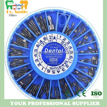 

120pcs/box Assorted Dental endodontic Pure TITANIUM SCREW POST with tools