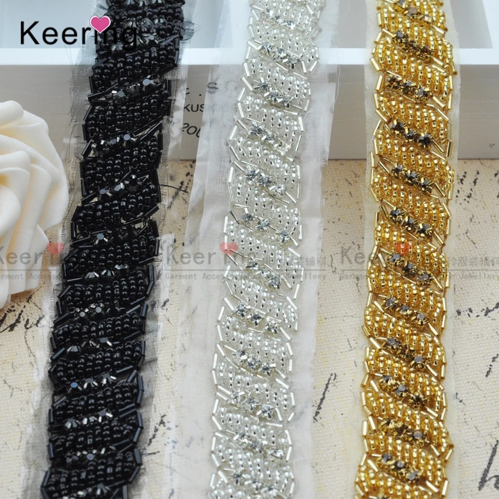 

Keering Keering Fancy Beaded Rhinestone trimming WRA-162