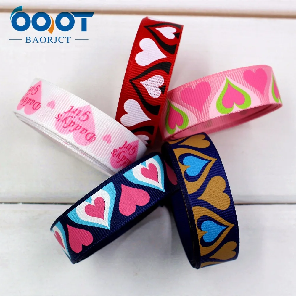 

1742077,OOT BAORJCT16mm 10yard/lot cordate Ribbons Thermal transfer Printed grosgrain Wedding Accessories DIY handmade material