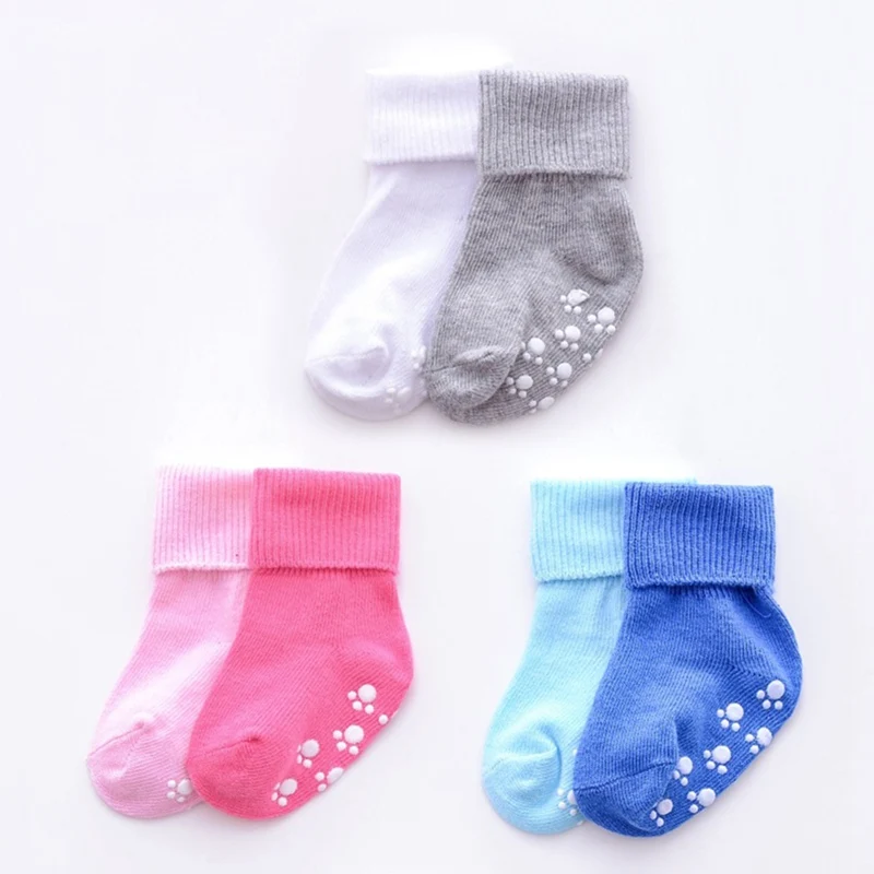 Toddler Cotton Soft Girls Boys Candy Color Baby Socks Newborn Anti Slip
