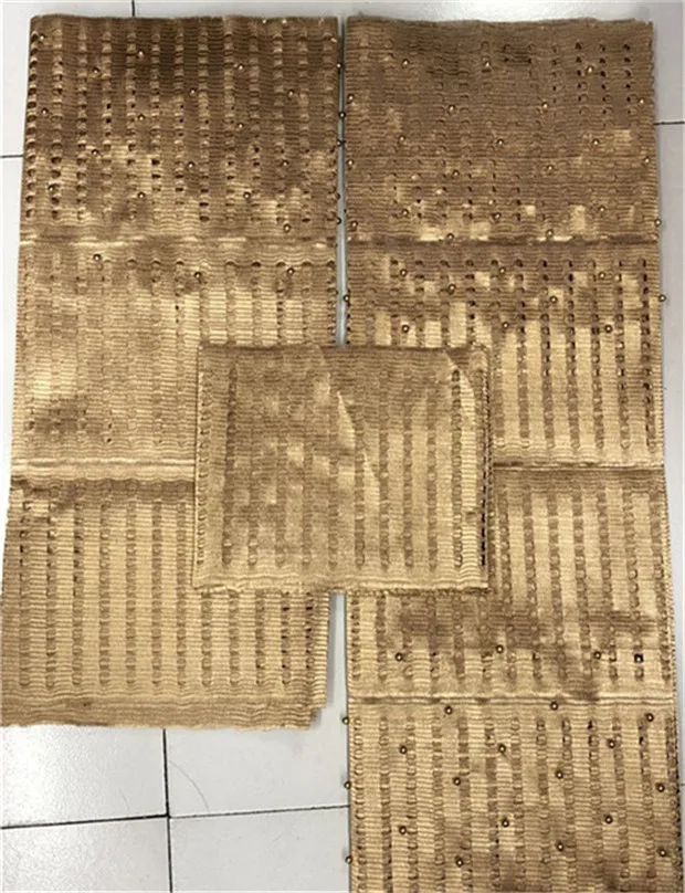 Золотой тюрбан ASO OKE модный нигерийский женский шарф с бисером высокого качества африканский гелевый головной убор ASO OKE 3 шт./лот