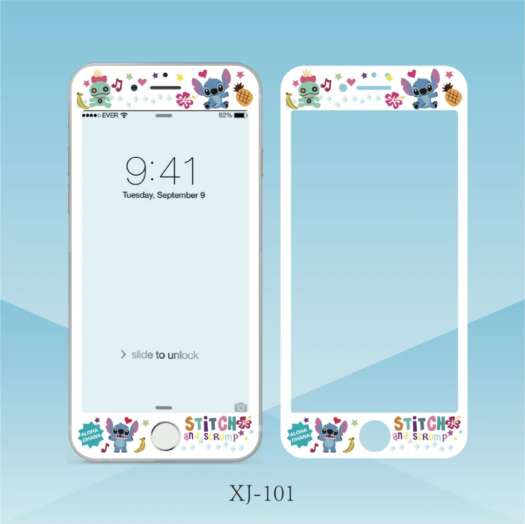 

Rlenda Screen Protector 9H 3D Protective Film Glass Tempered Glass For iPhone 6 6s 7 8 Plus Cartoon Stitch Cinnamoroll Totoro