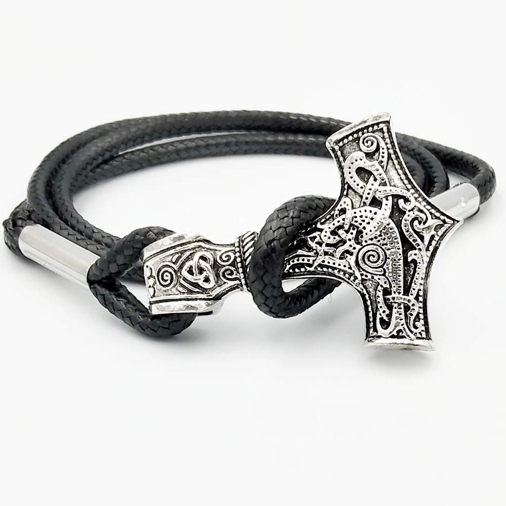Norse мужское ювелирное изделие Viking Odin мьельнир Тора молоток цепочка браслет в виде